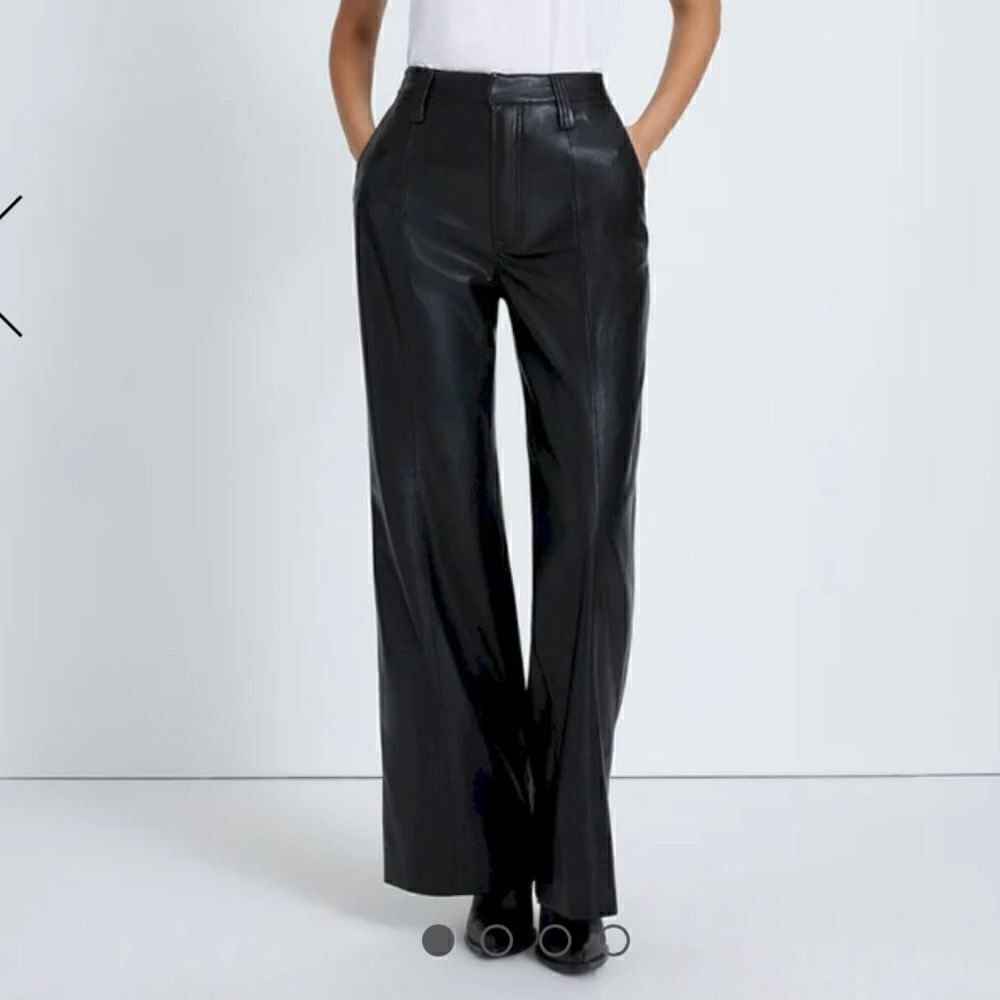 Nwt 7 For All Mankind Faux Leather Wide Leg Pants Size S